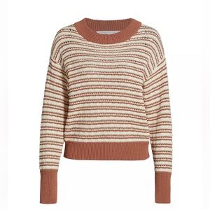 Veronica Beard Bisa Striped Crewneck Sweater